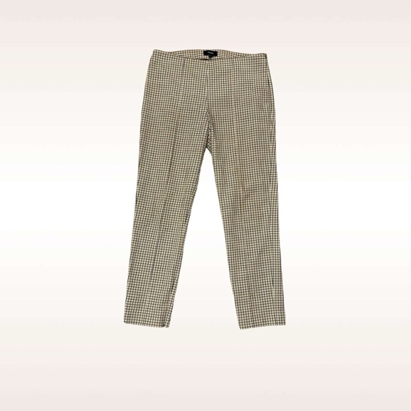 Theory ‘Alettah’ Slim Leg Side-Zip Pants in Ainsley Check in “Carob/Gobi Multi” - Picture 3 of 16